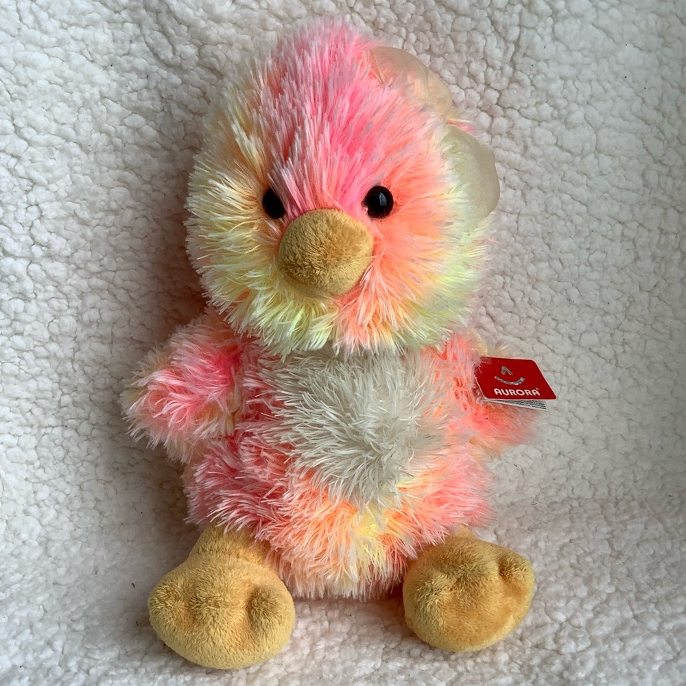 AURORA World Sprinkles Chick 10 inch Tie Dye 2015 Shag Plush Stuffed Animal Toy